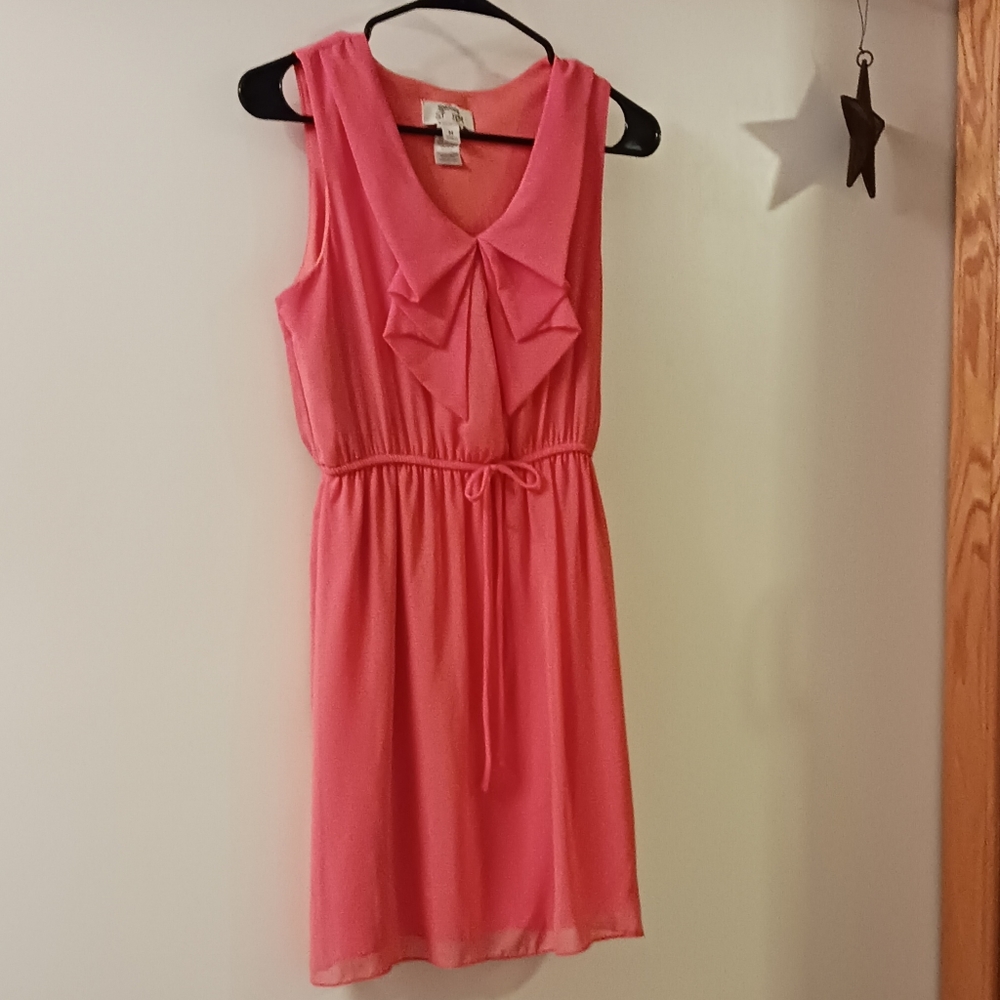 Sweet Storm Babydoll Dress Women's Size M Sleeveless Coral Flowy
